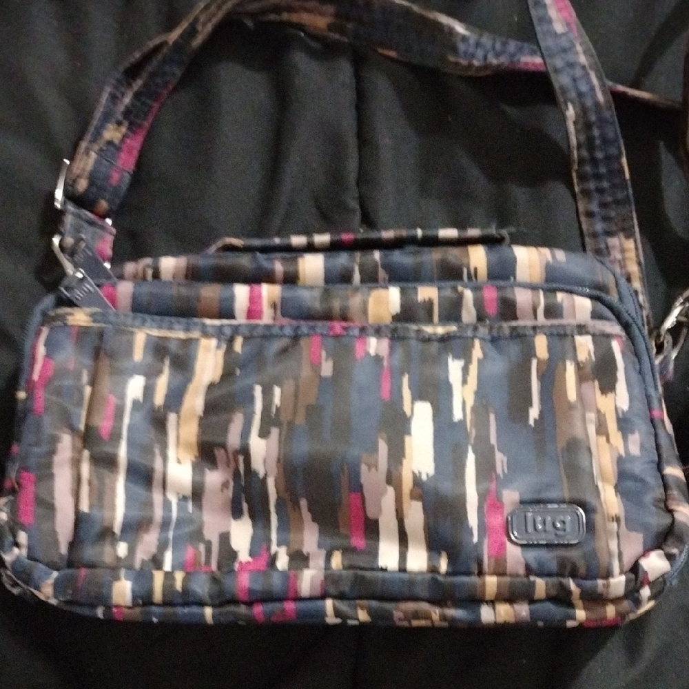 Lug Black and Pink Crossbody Bag with Sleek Design